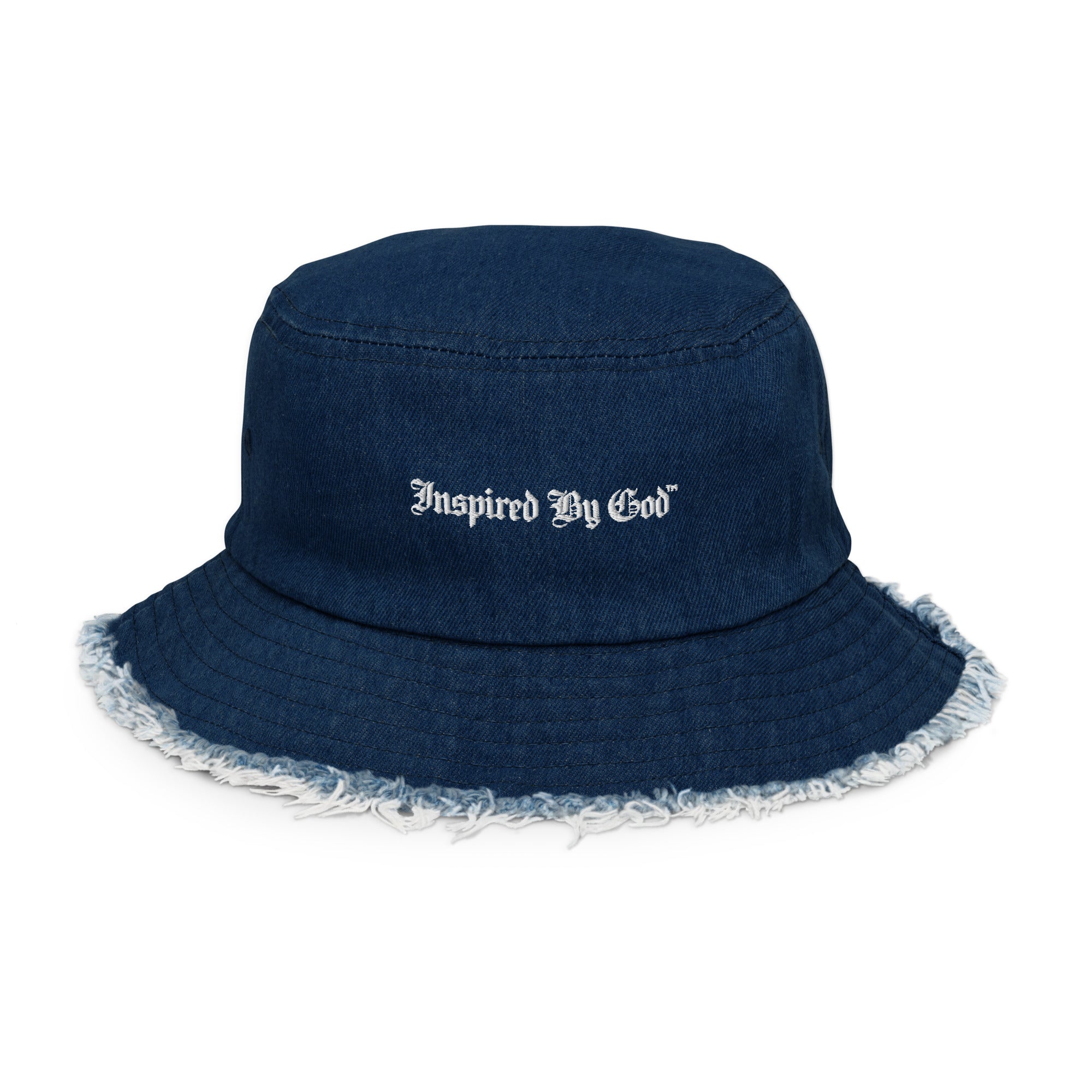 Inspired by God™ - Distressed denim bucket hat